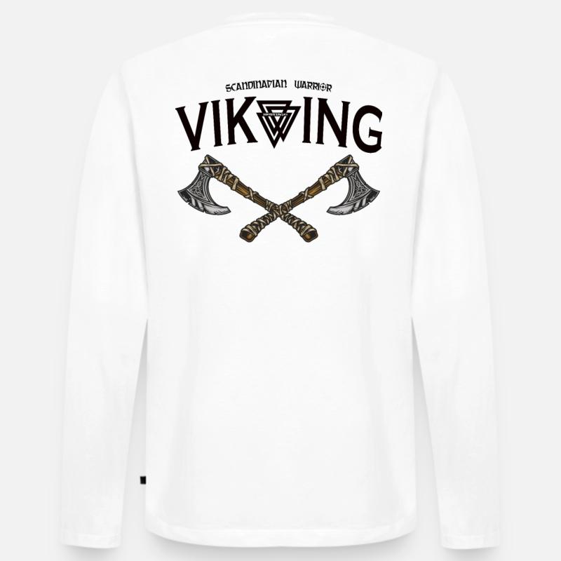 Viking - Männer Premium Bio Langarmshirt - Weiß