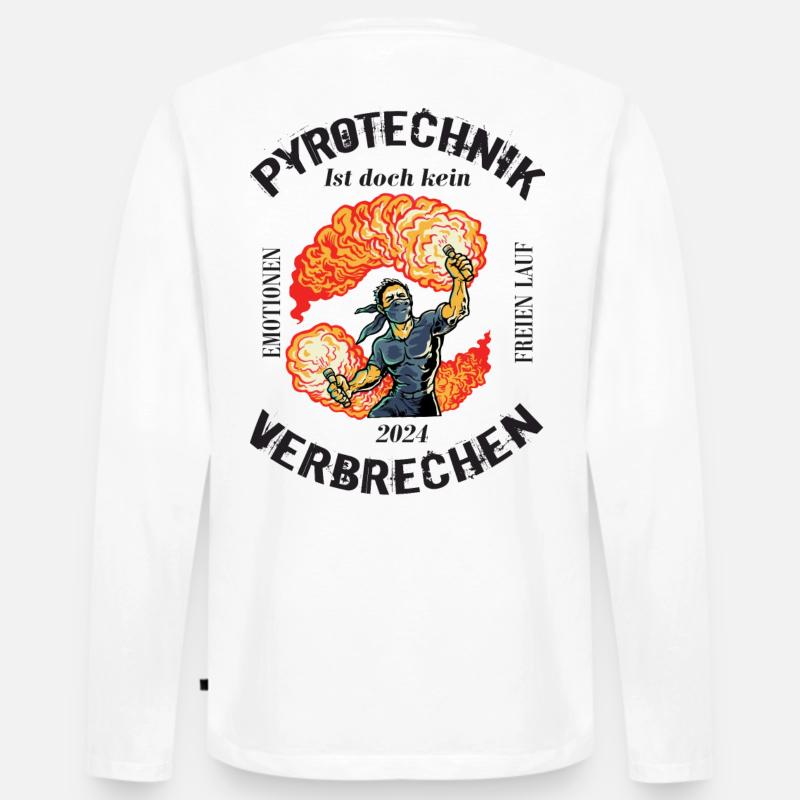 Pyrotechnik ist doch kein Verbrechen - Männer Premium Bio Langarmshirt - Weiß