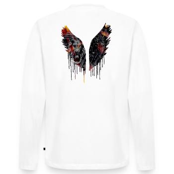 Angelwings,Wings,Dark,Colorful,Darkangel, Gothic,Lion - T-shirt manches longues Premium bio Homme - blanc - Dos - Nico (187cm)