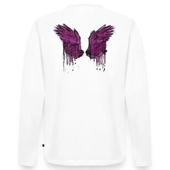 angelwings,wings,watercolor,darkangel,drawing - Men's Premium Organic Long Sleeve Shirt - white - Back - Nico (187cm)