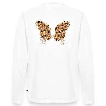 Angelwings,Ailes,Aquarelle,Or,Ailes d’ange - T-shirt manches longues Premium bio Homme - blanc - Dos - Nico (187cm)