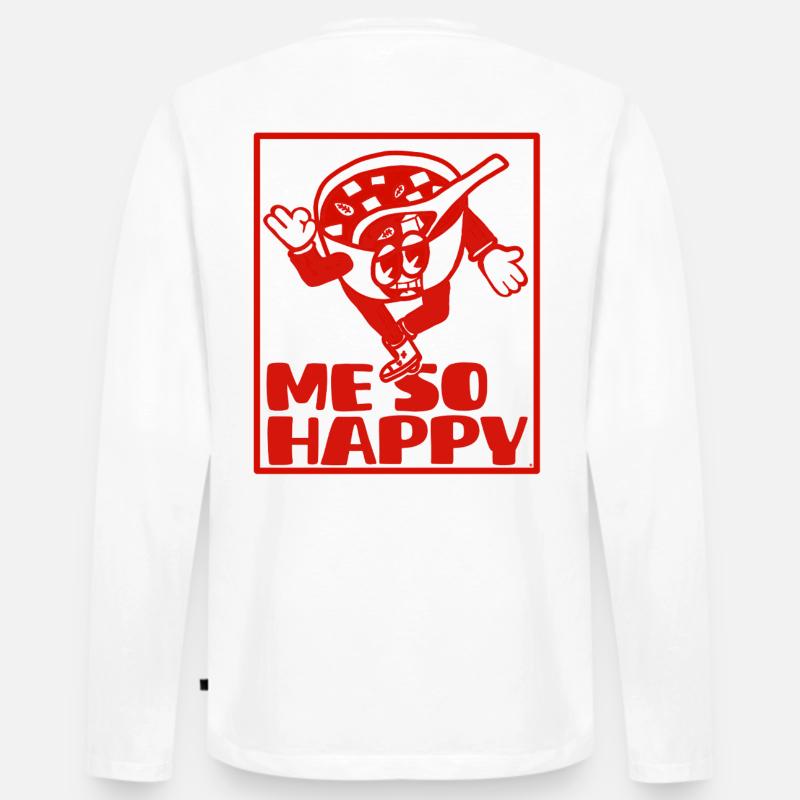 Miso Happy Suppe - Männer Premium Bio Langarmshirt - Weiß