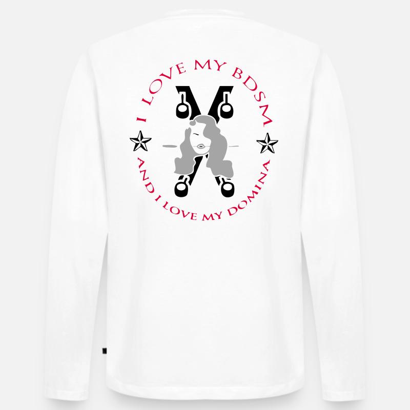 Domina - Männer Premium Bio Langarmshirt - Weiß