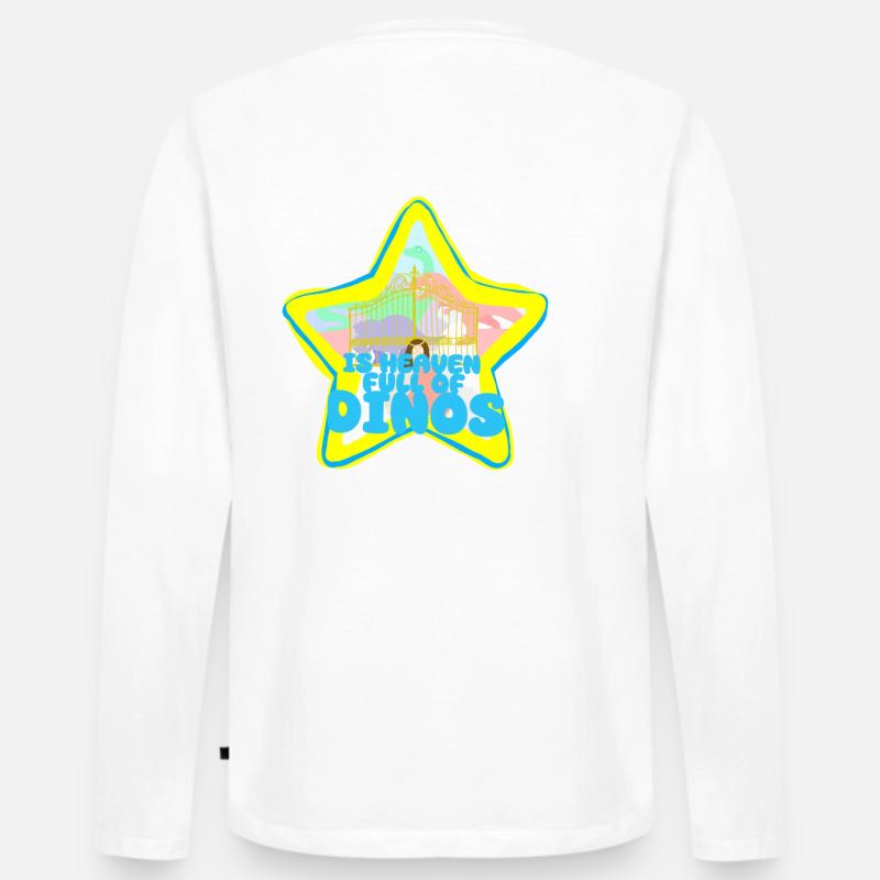Dinosaurier-Paradies - Männer Premium Bio Langarmshirt - Weiß