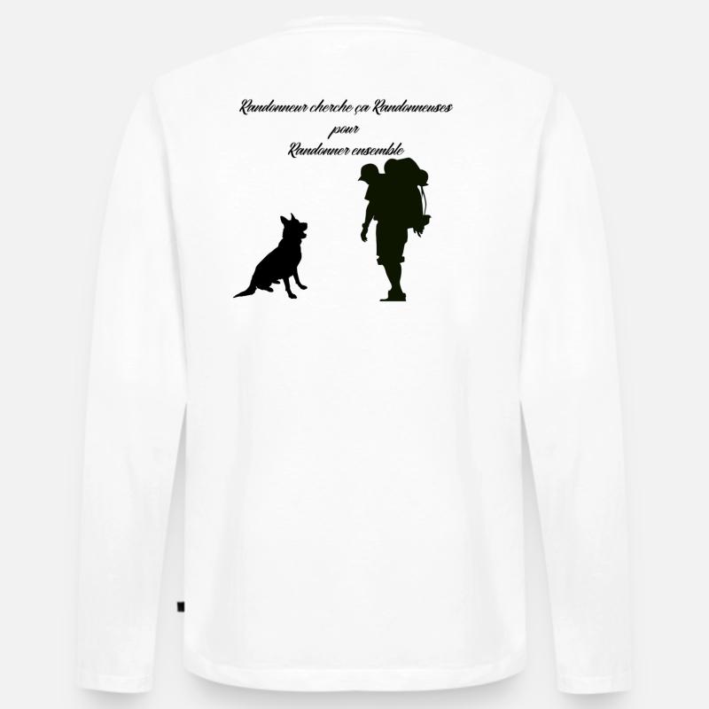 Wanderer sucht Wanderer - Männer Premium Bio Langarmshirt - Weiß