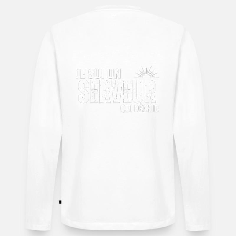 Ich bin ein rockender Kellner - Männer Premium Bio Langarmshirt - Weiß