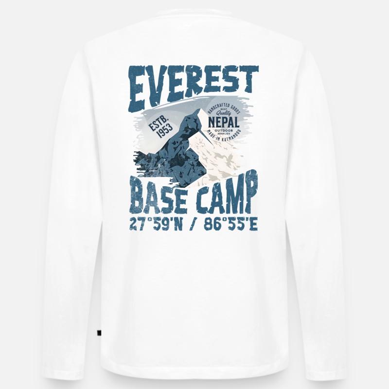Everest-Basislager Nepal Kopieren - Männer Premium Bio Langarmshirt - Weiß