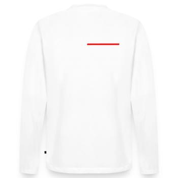 FEUERWEHR Modern - Jugend Feuerwehr FW11 - Männer Premium Bio Langarmshirt - Weiß - Hinten - Nico (187cm)