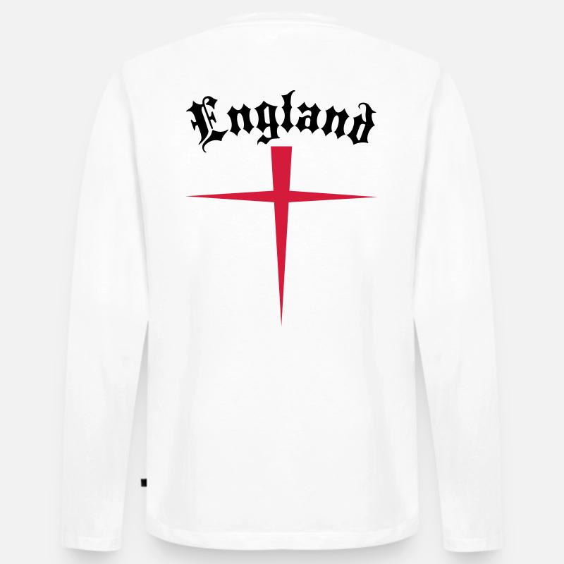 OLD ENGLAND - Männer Premium Bio Langarmshirt - Weiß