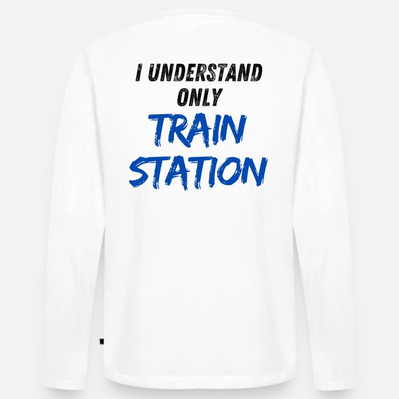 I understand only Train Station - Männer Premium Bio Langarmshirt - Weiß