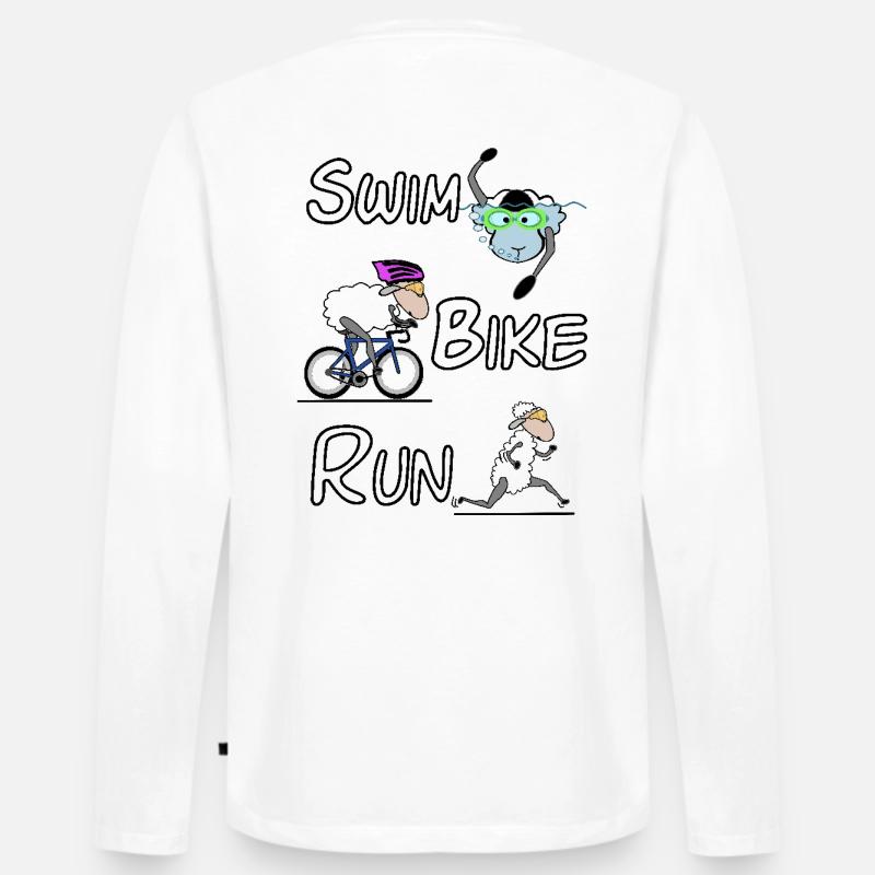 Triathlon - Männer Premium Bio Langarmshirt - Weiß