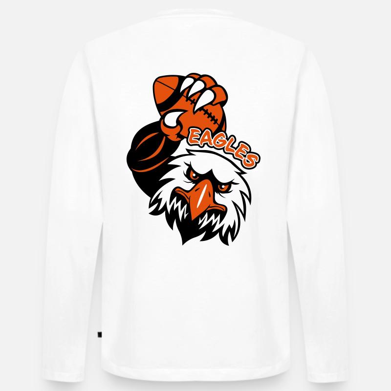 Eagles Rugby - Männer Premium Bio Langarmshirt - Weiß