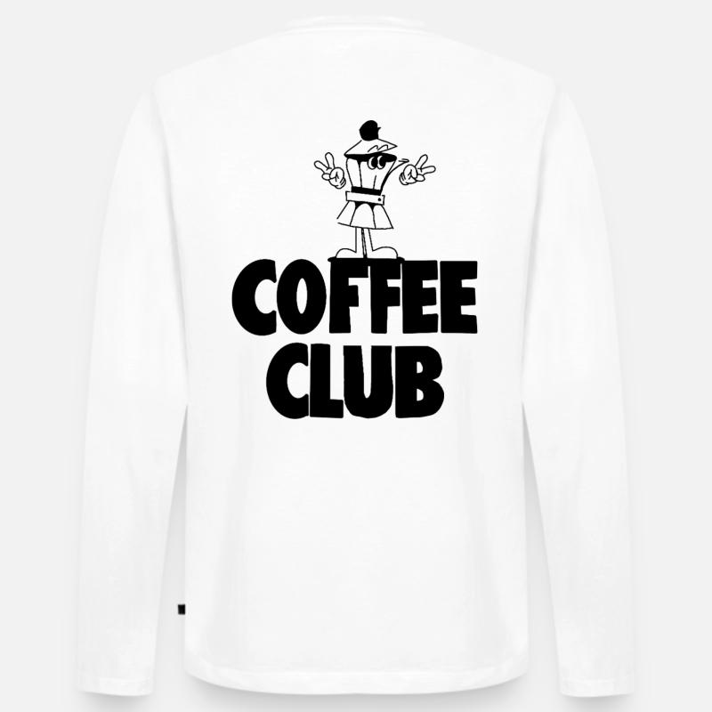 Coffee Club - Männer Premium Bio Langarmshirt - Weiß