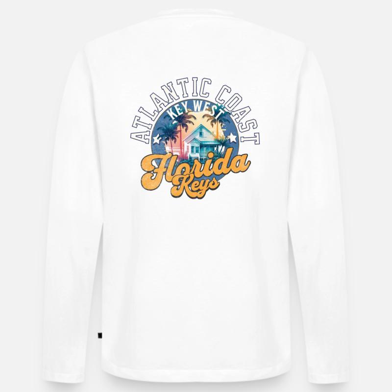 Florida keys Key West - Männer Premium Bio Langarmshirt - Weiß