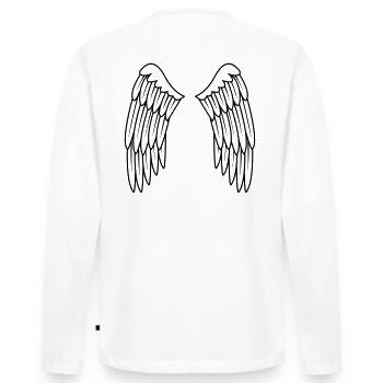 Angel wings wing angel back black white - Men's Premium Organic Long Sleeve Shirt - white - Back - Nico (187cm)