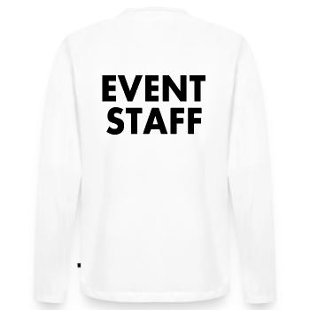 Event staff - T-shirt manches longues Premium bio Homme - blanc - Dos - Nico (187cm)