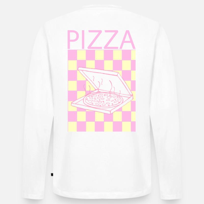 Pizza - Männer Premium Bio Langarmshirt - Weiß