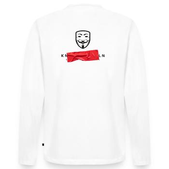 KNZLRMT/HM, Red Taped - Männer Premium Bio Langarmshirt - Weiß - Hinten - Nico (187cm)
