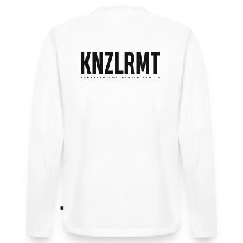 KNZLRMT – basic - Männer Premium Bio Langarmshirt - Weiß - Hinten - Nico (187cm)