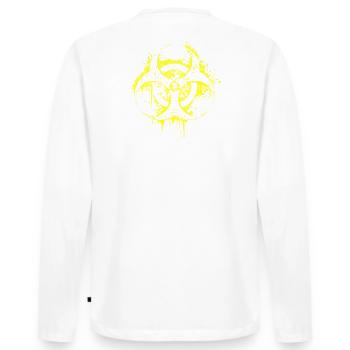 biogefahr biohazard zombie halloween - Männer Premium Bio Langarmshirt - Weiß - Hinten - Nico (187cm)
