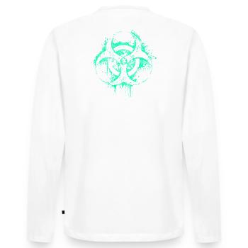 biohazard bio zombie biohazard halloween - Men's Premium Organic Long Sleeve Shirt - white - Back - Nico (187cm)