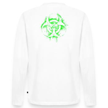 biohazard cyber gothic biohazard metal - Men's Premium Organic Long Sleeve Shirt - white - Back - Nico (187cm)