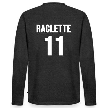 Raclette 11 best Swiss footballer - Men's Premium Organic Long Sleeve Shirt - heather anthracite - Back - Nico (187cm)