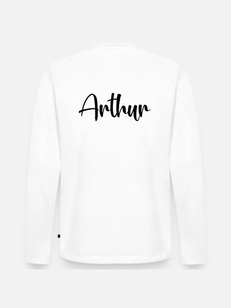 Nom - Arthur - T-shirt manches longues Premium bio Homme - blanc