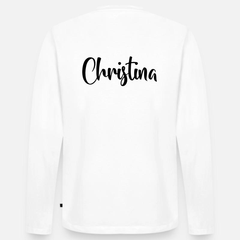 Name - Christina - Männer Premium Bio Langarmshirt - Weiß