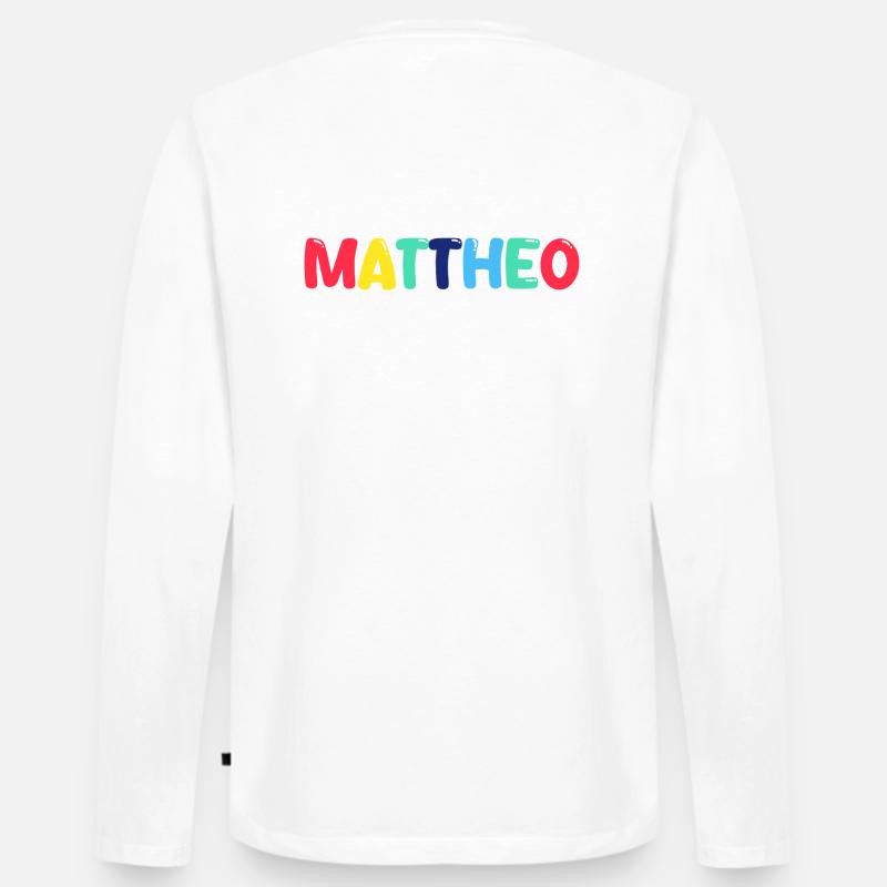 Name - Mattheo - Männer Premium Bio Langarmshirt - Weiß