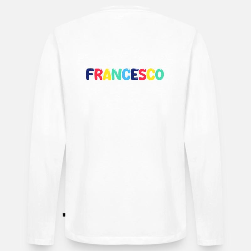 Name - Francesco - Männer Premium Bio Langarmshirt - Weiß