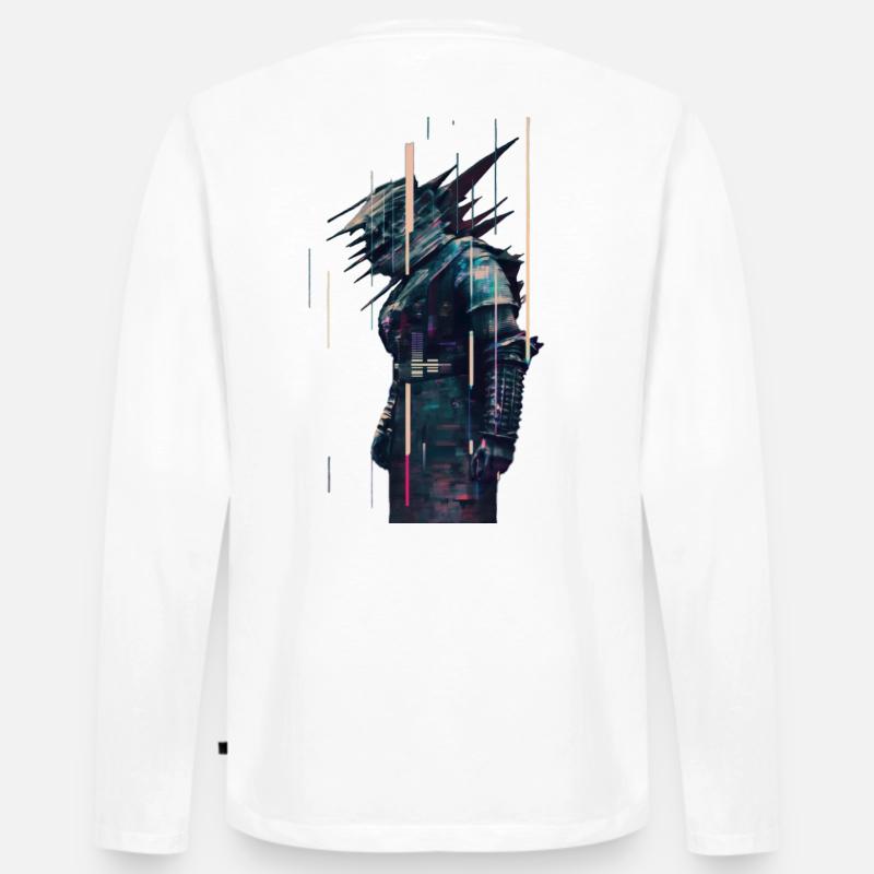 Ganzkörper Samurai - Männer Premium Bio Langarmshirt - Weiß