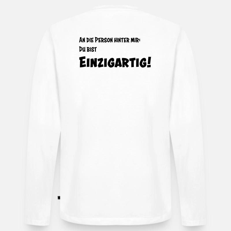 Einzigartig - Männer Premium Bio Langarmshirt - Weiß