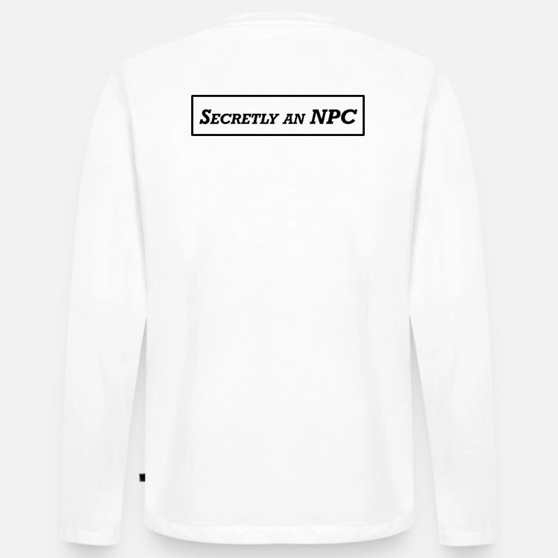 Heimlich ein NPC - Männer Premium Bio Langarmshirt - Weiß