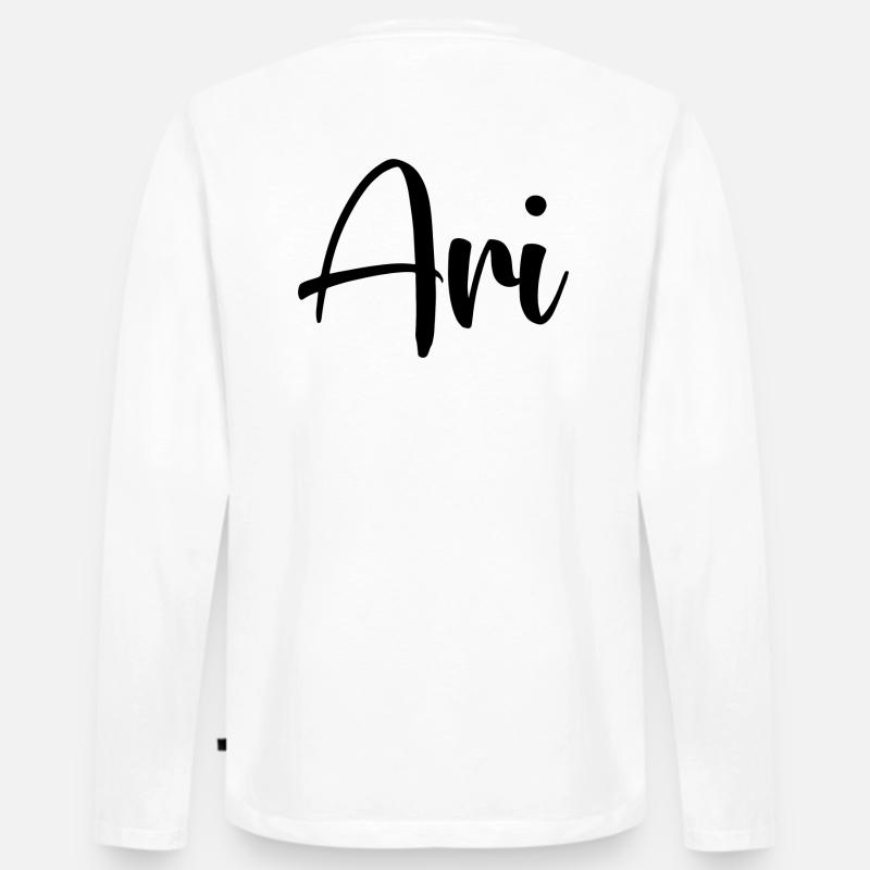 Name - Ari - Männer Premium Bio Langarmshirt - Weiß