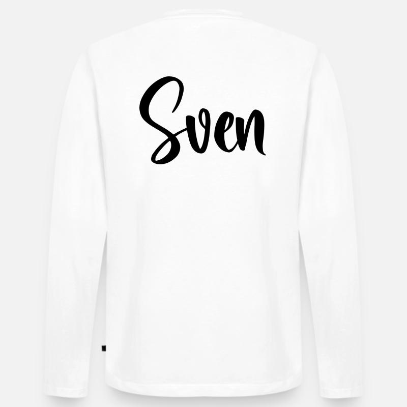 Name - Sven - Männer Premium Bio Langarmshirt - Weiß