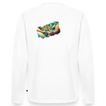 Flowerbeast 05 - by Art Vindeyre - T-shirt manches longues Premium bio Homme - blanc - Dos - Nico (187cm)