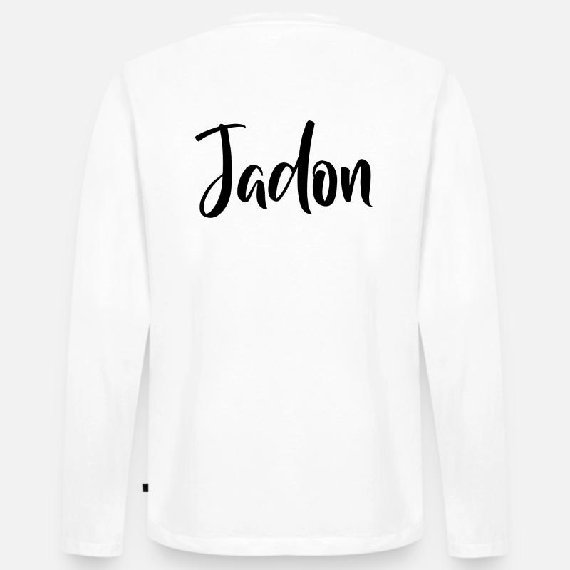 Name - Jadon - Männer Premium Bio Langarmshirt - Weiß