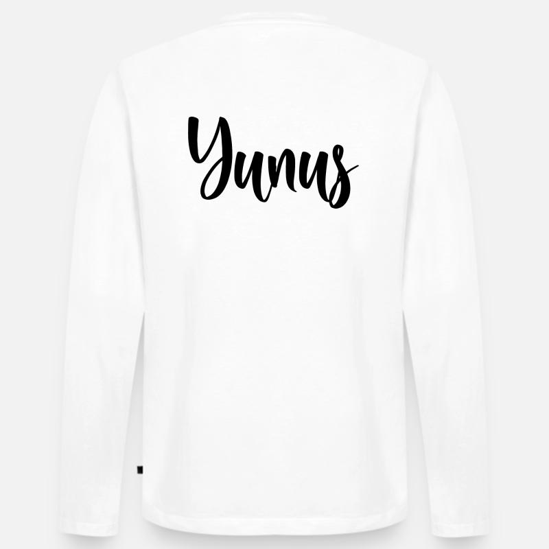 Name - Yunus - Männer Premium Bio Langarmshirt - Weiß