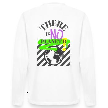 IL N’Y A PAS DE PLANÈTE B - T-shirt manches longues Premium bio Homme - blanc - Dos - Nico (187cm)