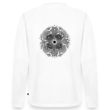 Chladni Oscillation - Point culminant pour les créateurs de tendances - T-shirt manches longues Premium bio Homme - blanc - Dos - Nico (187cm)