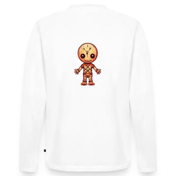 Voodoo Poppet einzigartige urbane Stadt Mode - Männer Premium Bio Langarmshirt - Weiß - Hinten - Nico (187cm)