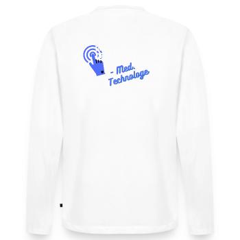Durch Knöpfe drücken Leben retten MTRA Technologe - Männer Premium Bio Langarmshirt - Weiß - Hinten - Nico (187cm)