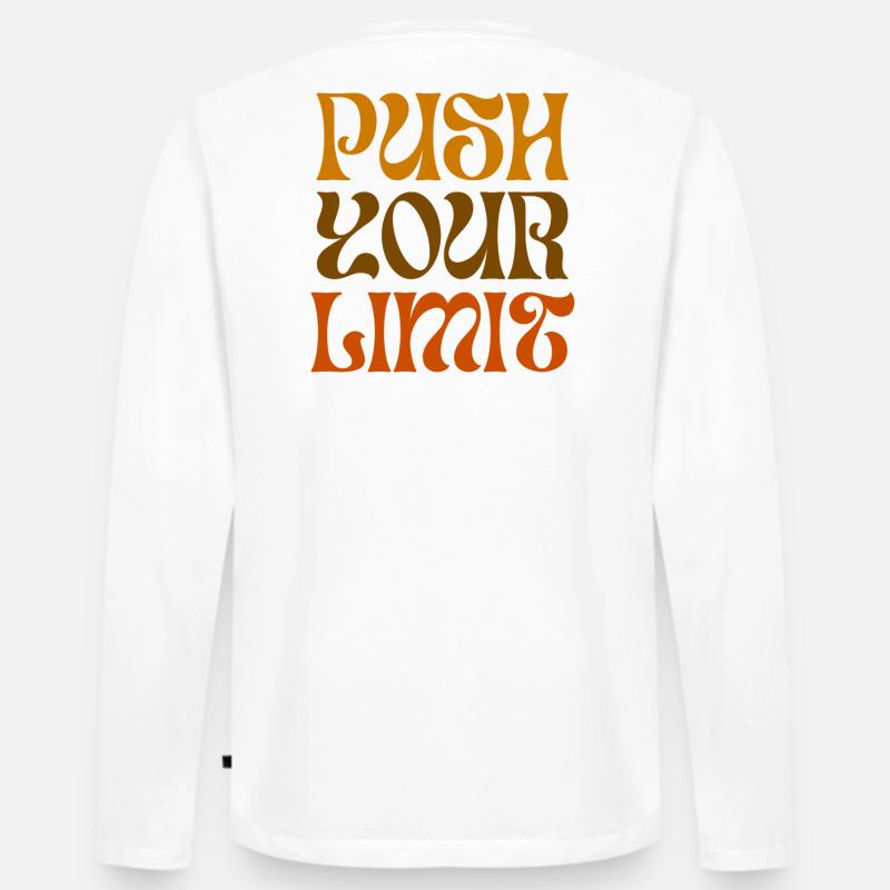 Push Your Limits Motivational Design - Männer Premium Bio Langarmshirt - Weiß