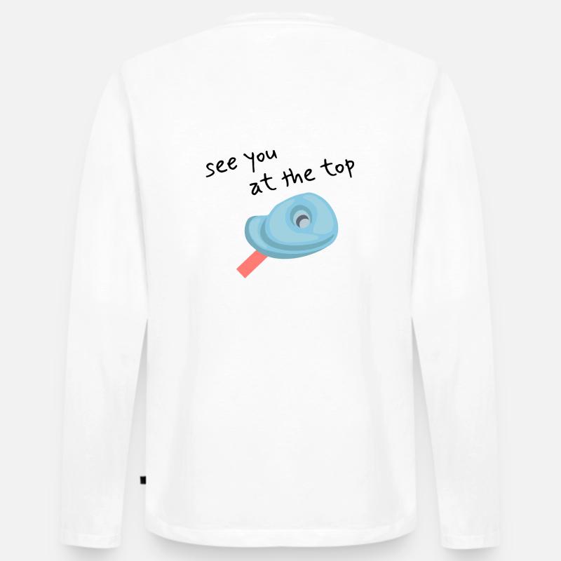 Lustiges Boulder Tshirt - Männer Premium Bio Langarmshirt - Weiß