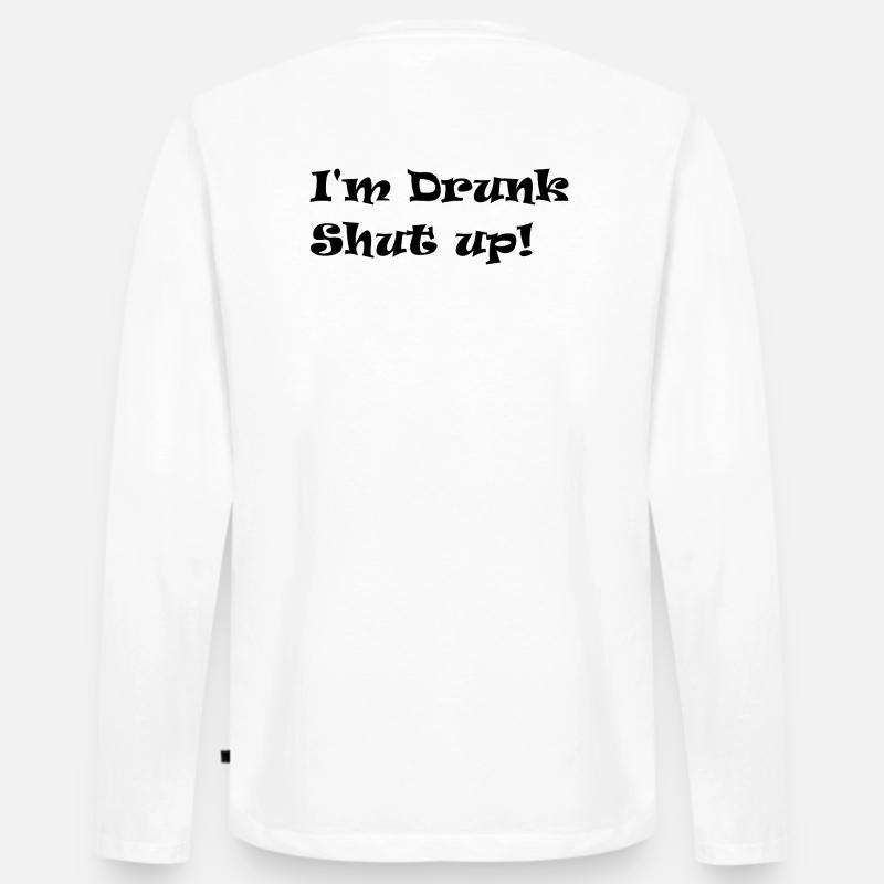 Ich bin betrunken - Männer Premium Bio Langarmshirt - Weiß