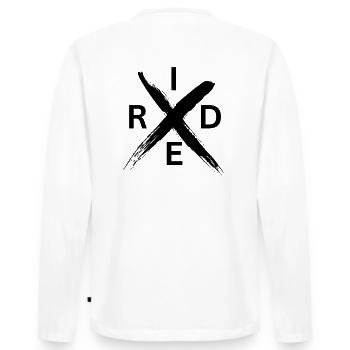 Manège - Monarca Design - T-shirt manches longues Premium bio Homme - blanc - Dos - Nico (187cm)