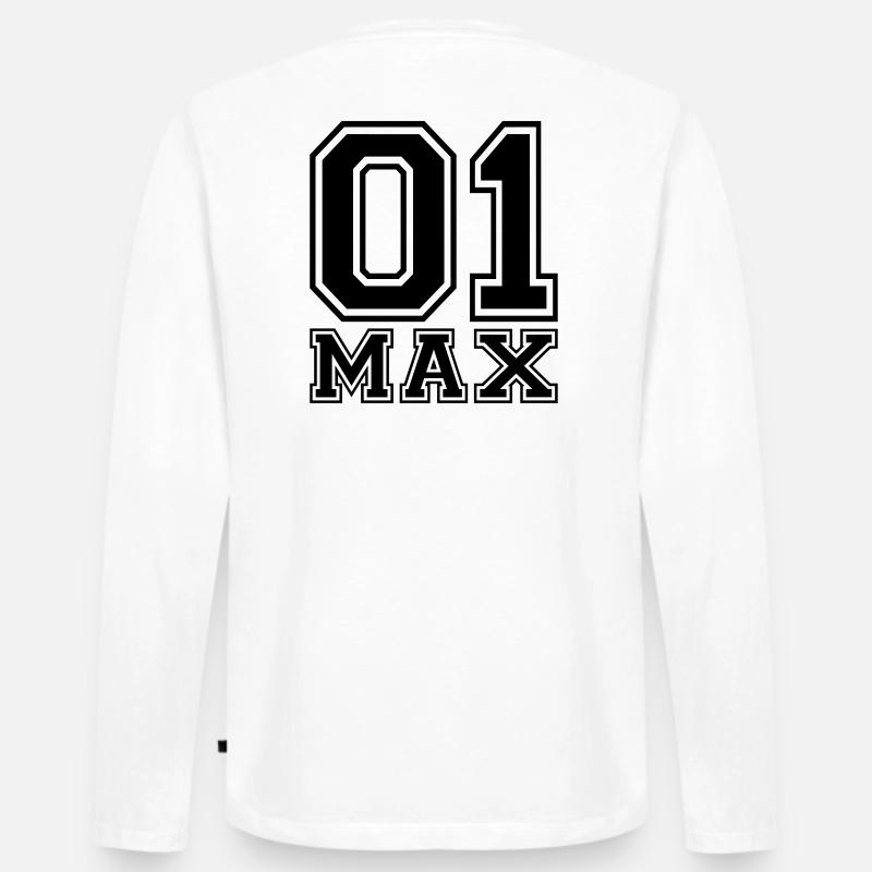 Max - Name - Männer Premium Bio Langarmshirt - Weiß