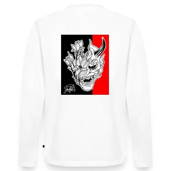 Black/red mask - T-shirt manches longues Premium bio Homme - blanc - Dos - Nico (187cm)