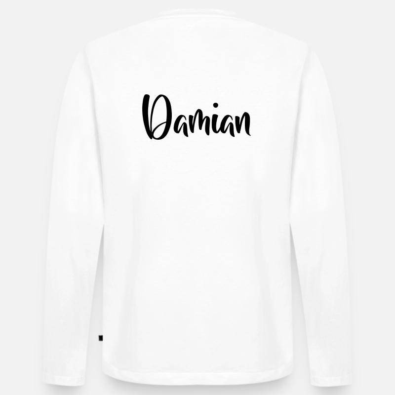 Name - Damian - Männer Premium Bio Langarmshirt - Weiß